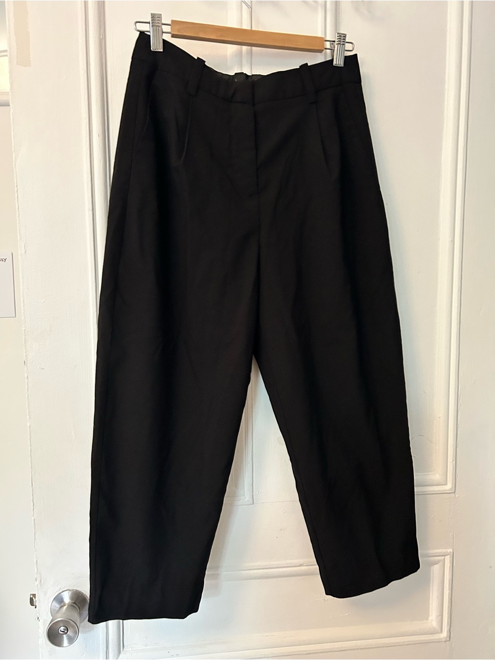 Frank and Oak Classic Black High-Waist Trousers